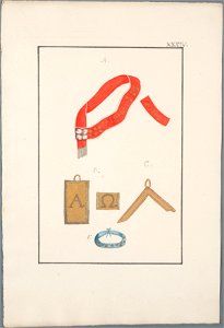 Regalia Vrijmetselarij, Rit Ecossais, Planche XXXIV, objectnr A 16145