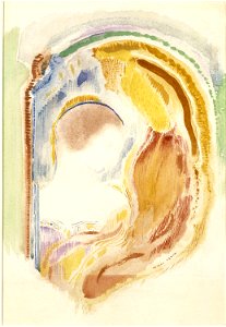 Redon - Profil de femme à droite dans une forme courbe, Entre 1900 et 1910