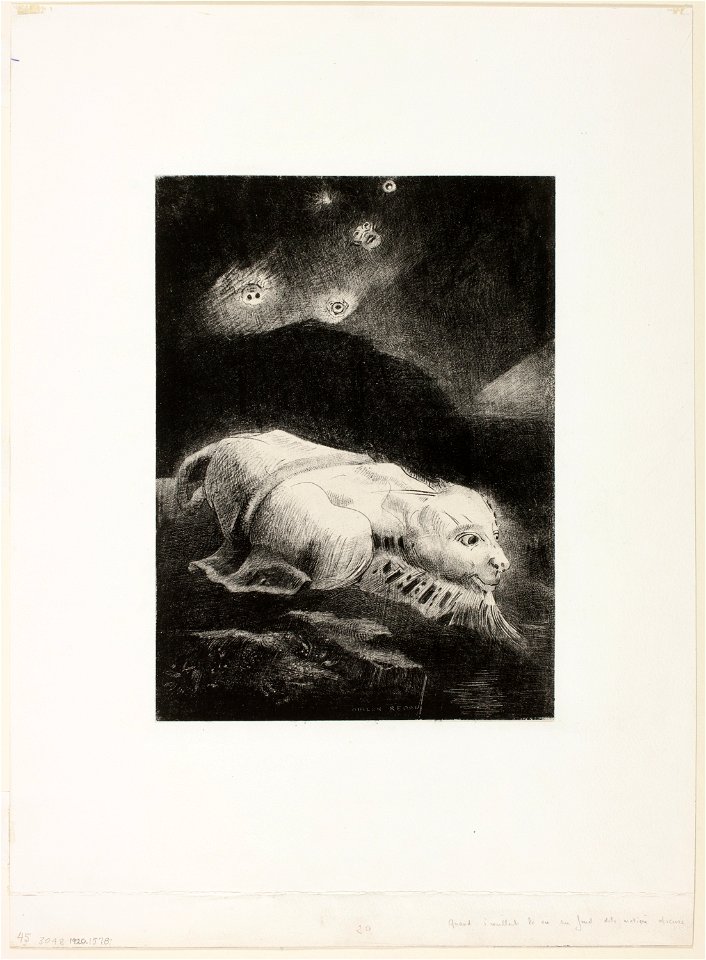 Redon - When Life Was Awakening in the Depths of Obscure Matter, plate 1 of 8 from Les Origines, 1920.1578