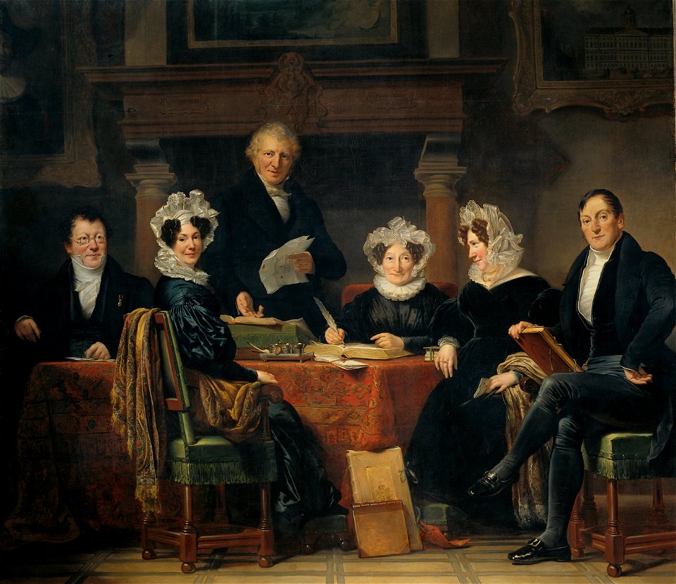 Regenten en regentessen van het leprozenhuis te Amsterdam, 1834-35 Rijksmuseum SK-C-1123