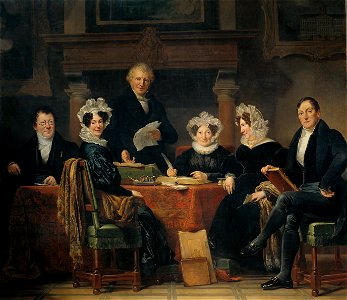 Regenten en regentessen van het leprozenhuis te Amsterdam, 1834-35 Rijksmuseum SK-C-1123