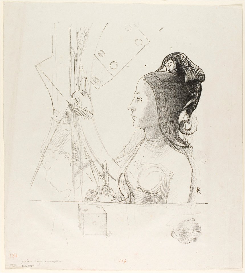 Redon - Untitled Trial Lithograph, 1920.1849