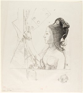 Redon - Untitled Trial Lithograph, 1920.1849. Free illustration for personal and commercial use.