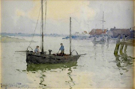 Reginald Jones (1857-1904) - Boat in a Harbour - 564834 - National Trust