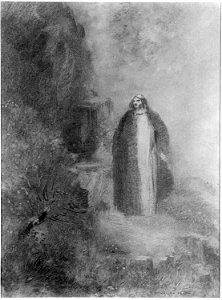 Redon - Personnage debout dans un site montagneux, PPD1233