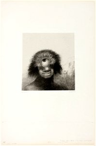 Redon - The Misshapen Polyp Floated on the Shores, a Sort of Smiling and Hideous Cyclops, plate 3 of 8 from Les Origines, 1920.1580