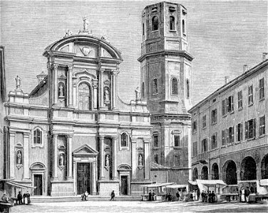 Reggio Emilia – Chiesa di san Prospero e Torre omonima (xilografia)