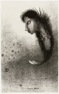 Redon - Then There Appears a Singular Being, Having the Head of a Man On the Body of a Fish, plate 5 of 10, 1920.1637