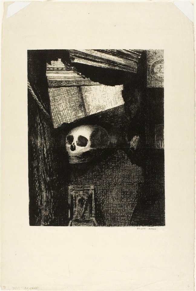 Redon - Through an Opening in the Wall, a Skull Appeared, plate 1 from Edmond Picard’s Le Jure, 1920.1622