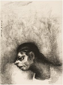 Redon - Through the Crack in the Wall, a Death’s Head Was Projected, from The Juror, 1920.1623