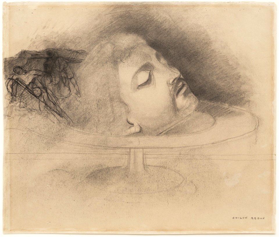 Redon - The Head of Saint John the Baptist (after Andrea Solario) c. 1868