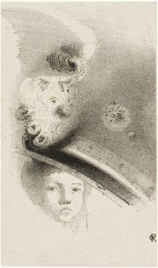Redon - Untitled Trial Lithograph, 1920.1850. Free illustration for personal and commercial use.