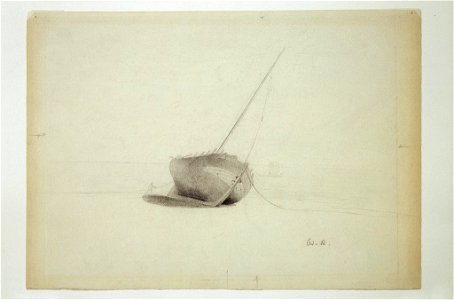 Redon - Ship at the beach, ca. 1865 – 1869