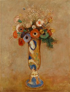 Redon - Wildflowers in a Long Neck Vase c. 1912