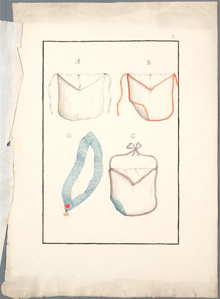 Regalia Vrijmetselarij, Rit Francais, Planche I, objectnr A 16112