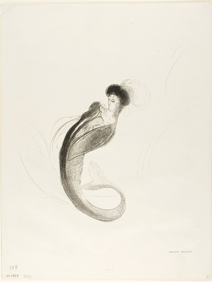 Redon - Untitled Trial Lithograph, 1920.1853