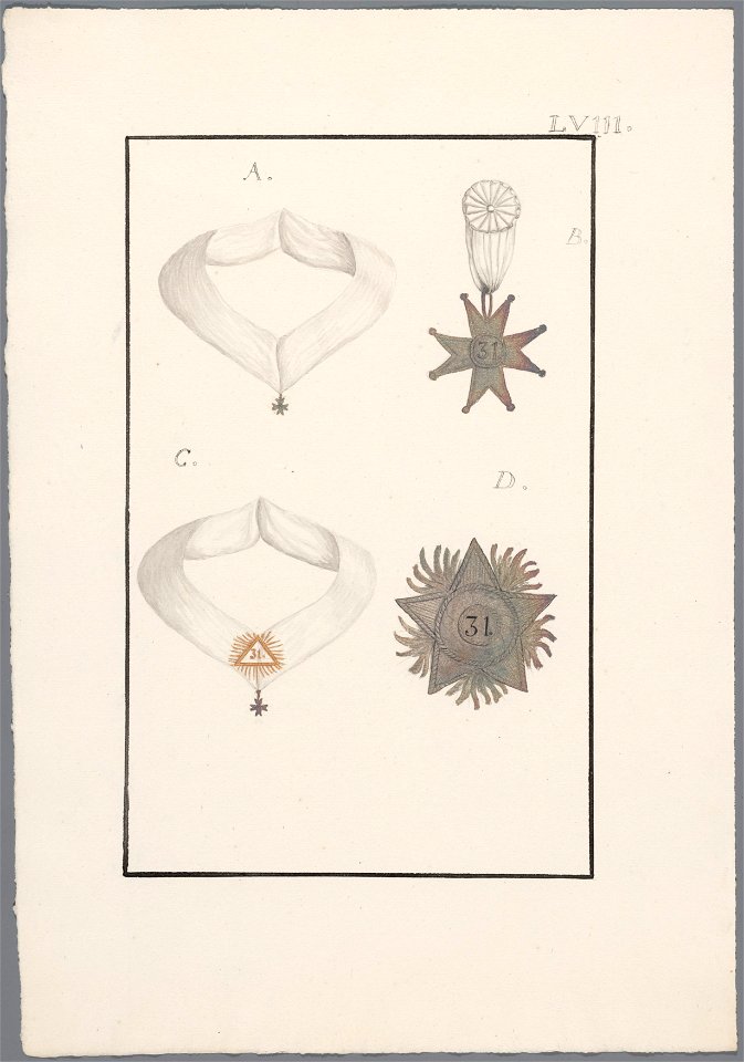 Regalia Vrijmetselarij, Rit Ecossais, Planche LVIII, objectnr A 16168