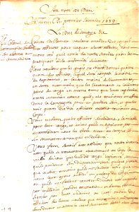 Registre des lettres pour le service de S.A.R. - Janvier 1689