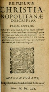 Reipublicae Christianopolitanae descriptio - Titelblatt