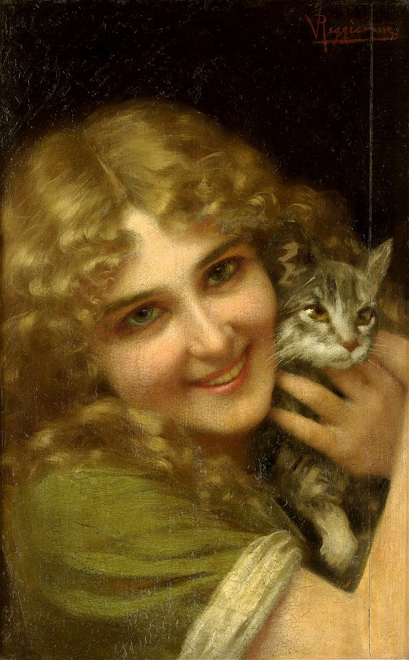 Reggianini Frau mit Kätzchen