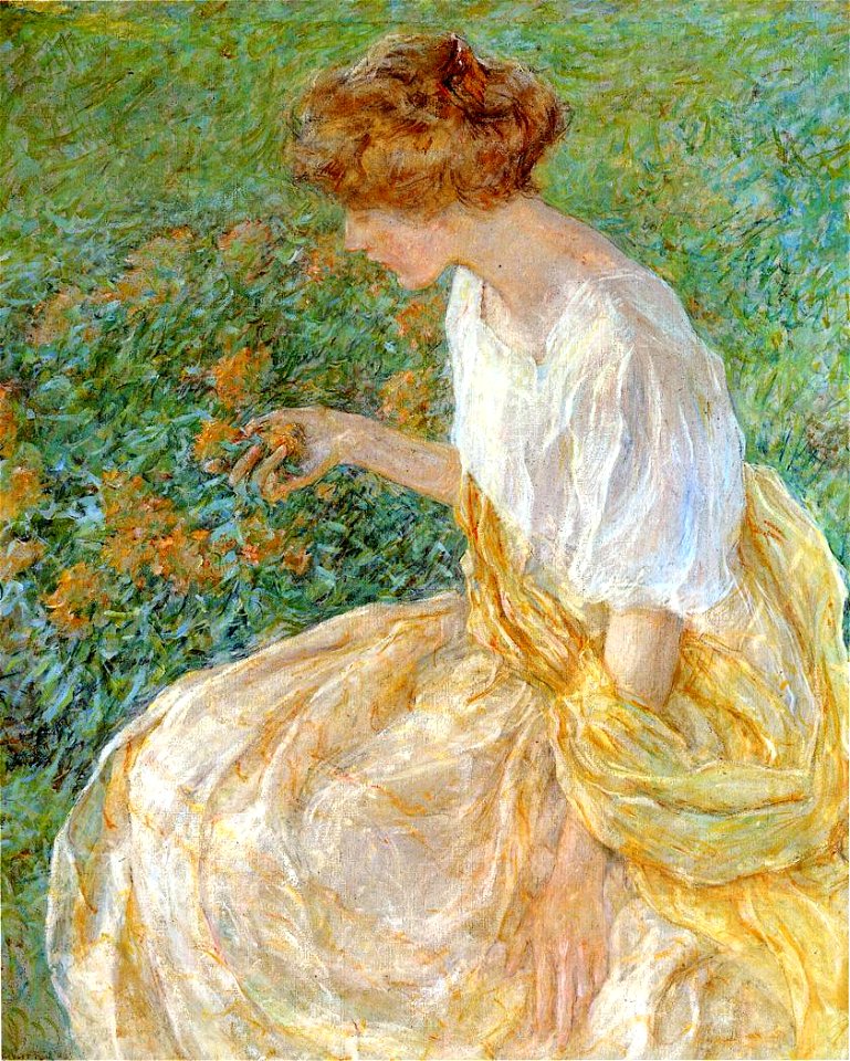 Reid Robert Lewis The Yellow Flower aka The Artist-s Wife in the Garden