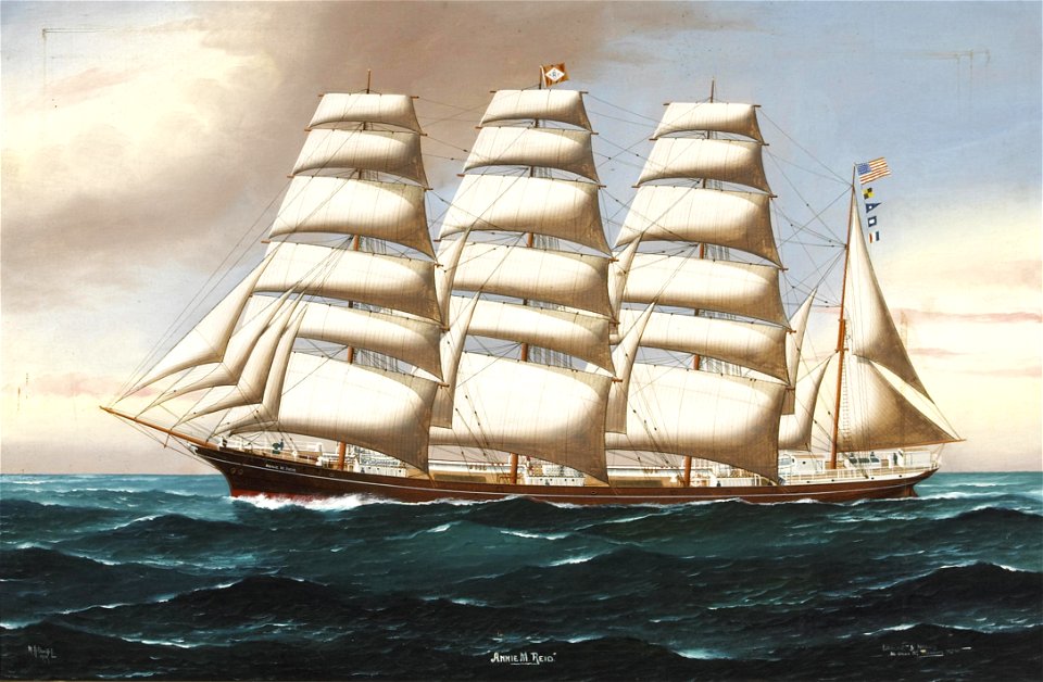 Reginald Arthur Borstel - Portrait of the Four Masted Barque Annie M Reid