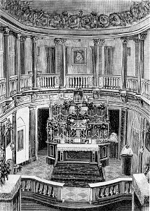 Reggio Calabria – Interno della chiesa delle Suore della Carità (xilografia)