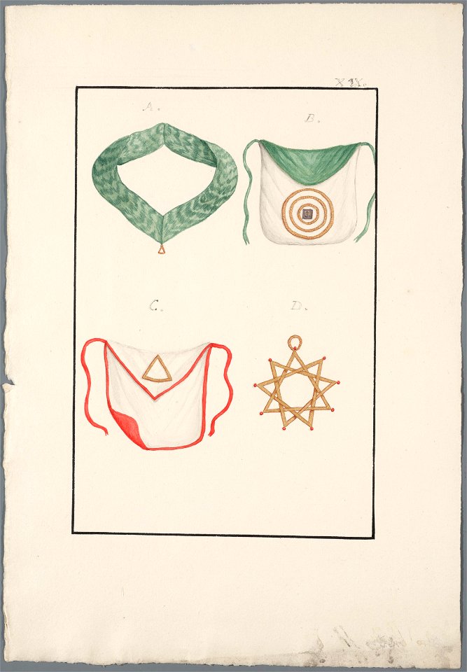 Regalia Vrijmetselarij, Rit Ecossais, Planche XIX, objectnr A 16130