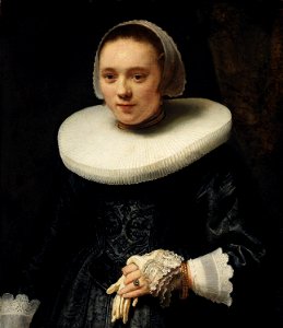 Rembrandt van Rijn - Portrait of a Lady Holding a Glove (1630s)
