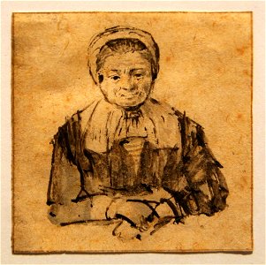 Rembrandt - Oude vrouw met gevouwen handen