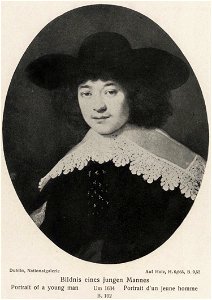 Rembrandt - Portrait of a young man with lace collar and broad-brimmed hat