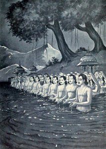 Relatives performing funery rituals for martyrs in Battle