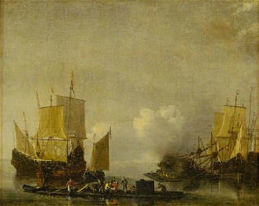 Reinier Nooms (Zeeman) (c.1623-1664) - Ships Being Repaired - BHC0814 - Royal Museums Greenwich