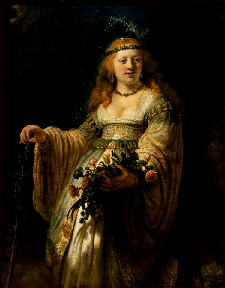 Rembrandt - Saskia van Uylenburgh in Arcadian Costume (Flora)