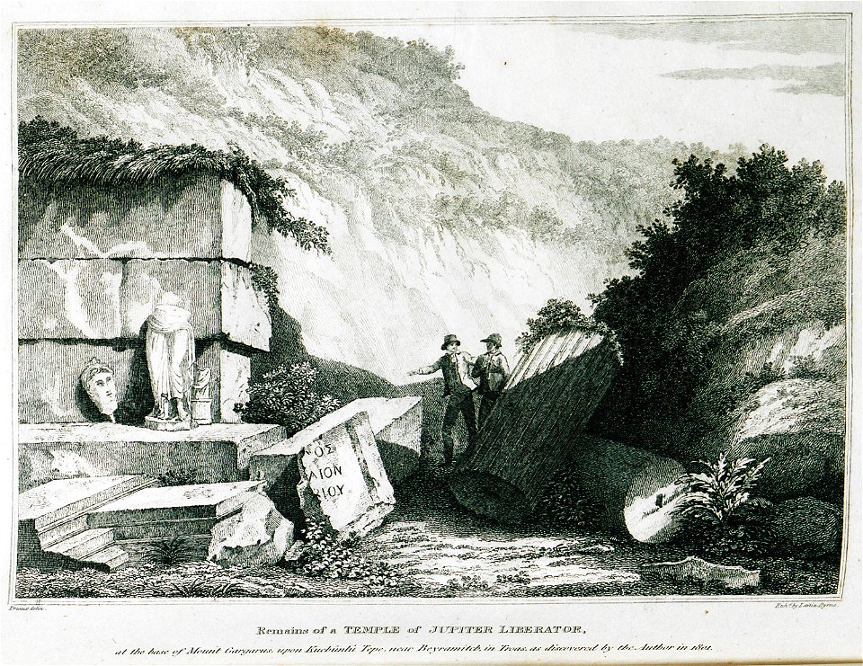 Remains of a temple of Jupiter Liberator, at the base of Mount Gargarus upon Kuchunlu Tepe, near Beyramitch, in Troas, a - Clarke Edward Daniel - 1824