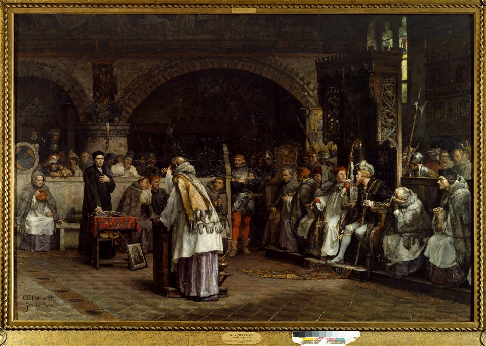 Religious Discourse between Olaus Petri and Peder Galle (Carl Gustaf Hellqvist) - Nationalmuseum - 18385