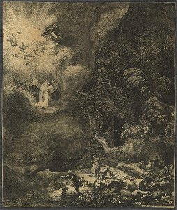 Rembrandt - A anunciação aos pastores, 1634