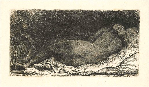 Rembrandt - Negress Lying Down, 1658