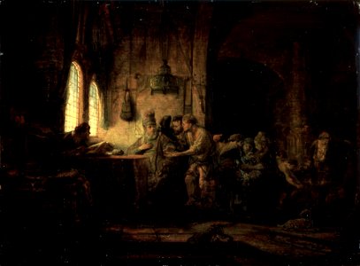 Rembrandt - Parable of the Laborers in the Vineyard. Free illustration for personal and commercial use.