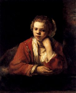 Rembrandt - Girl at a Window - WGA19176. Free illustration for personal and commercial use.