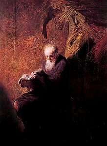 Rembrandt - A Hermit Reading. Free illustration for personal and commercial use.