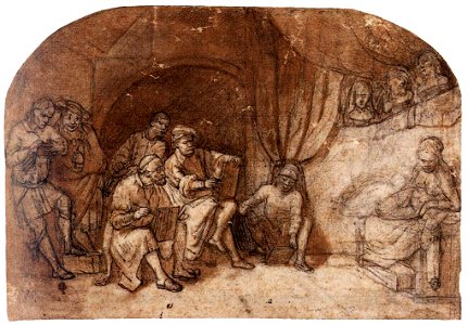 Rembrandt - Drawing from the Nude Model in Rembrandt's Studio - WGA19084