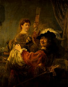 Rembrandt - Rembrandt and Saskia in the Scene of the Prodigal Son - Google Art Project. Free illustration for personal and commercial use.