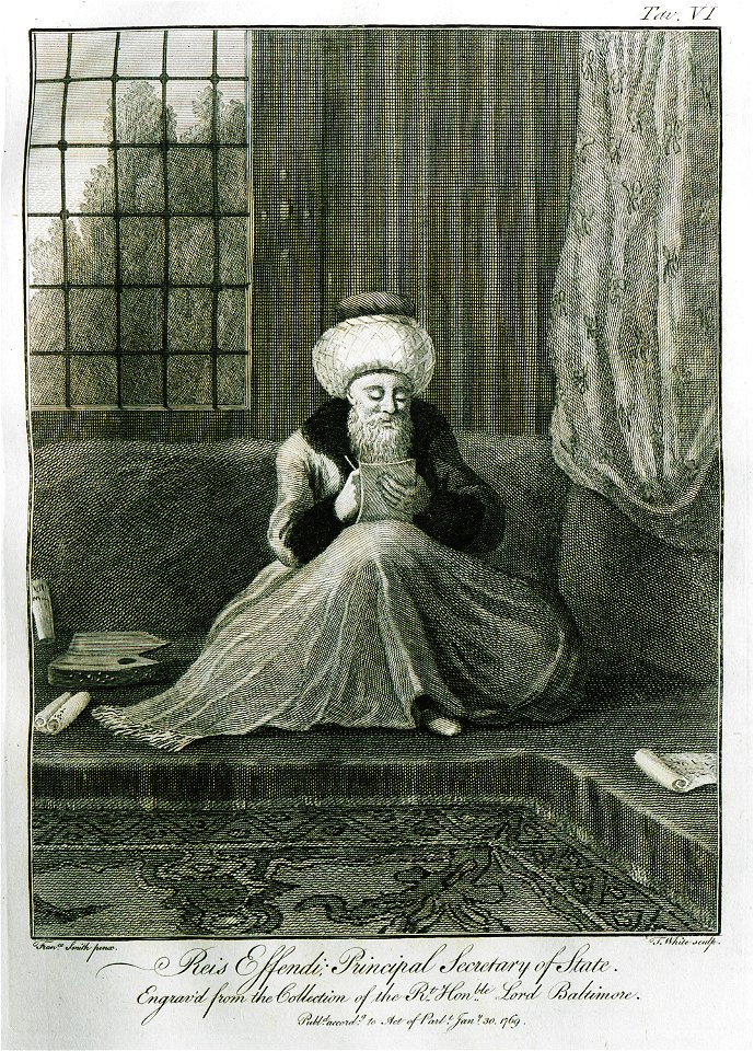 Reis Effendi Principal Secretary of the State - Calvert Frederick (baron Baltimore) - 1769