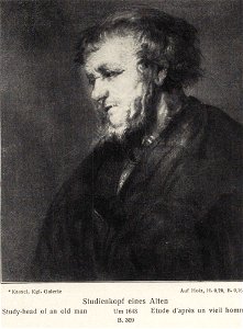 Rembrandt - Study of an old man in profile
