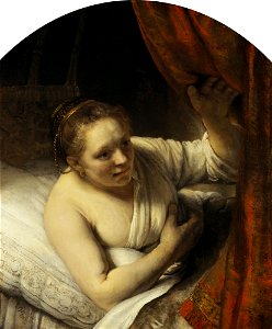 Rembrandt (Rembrandt van Rijn) - A Woman in Bed - Google Art Project. Free illustration for personal and commercial use.