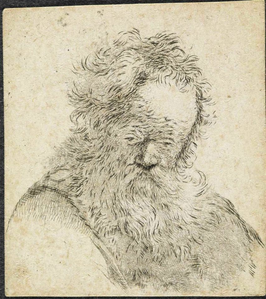Rembrandt - Homem velho com barba longa e manga da camisa branca, 1628–1633