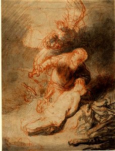 Rembrandt The Angel Preventing Abraham from Sacrificing his Son, Isaac