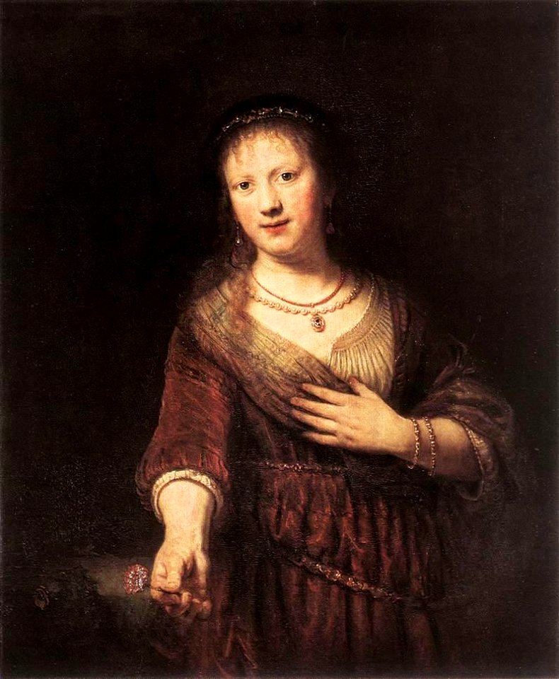 Rembrandt - Portrait of Saskia with a Flower - WGA19163