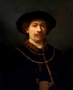 Rembrandt Harmensz. van Rijn - Self-portrait wearing a Hat and two Chains - Google Art Project